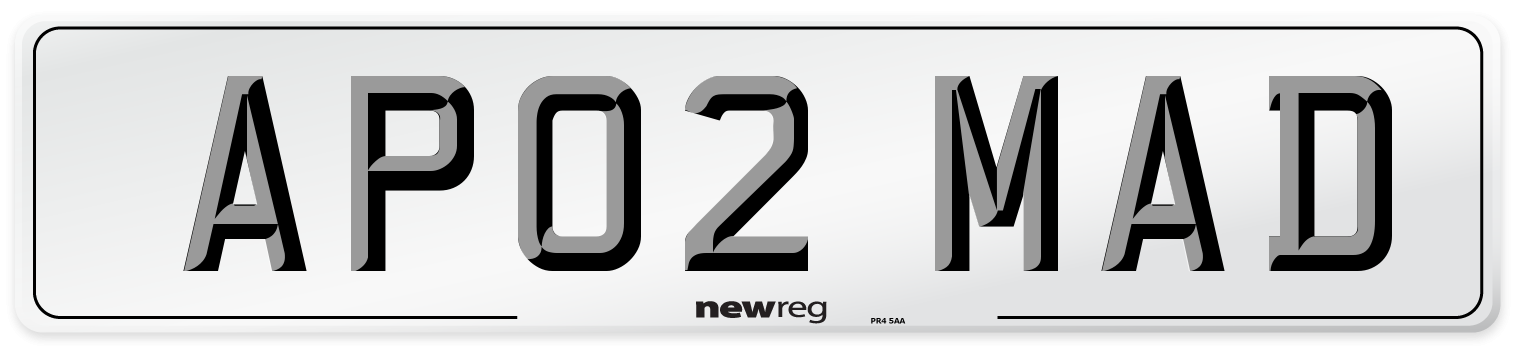 AP02 MAD Front Number Plate