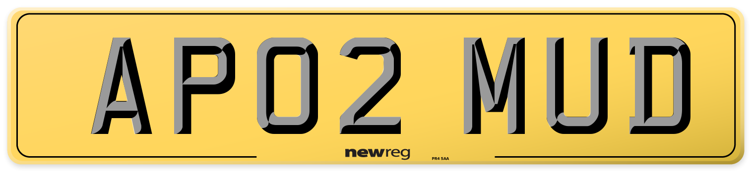 AP02 MUD Rear Number Plate