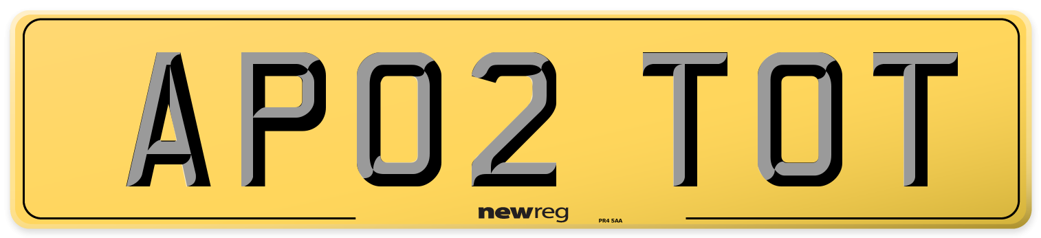 AP02 TOT Rear Number Plate