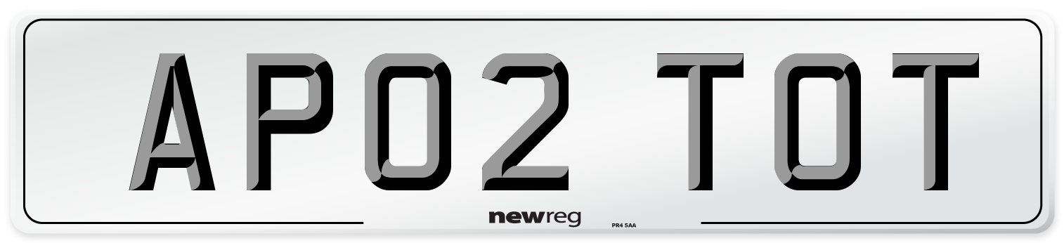 AP02 TOT Front Number Plate