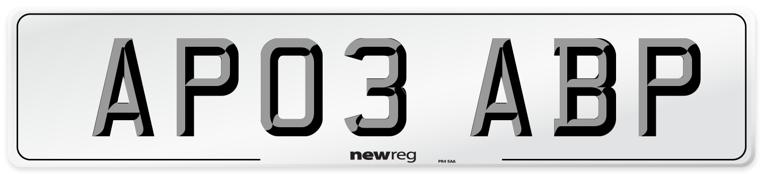 AP03 ABP Front Number Plate