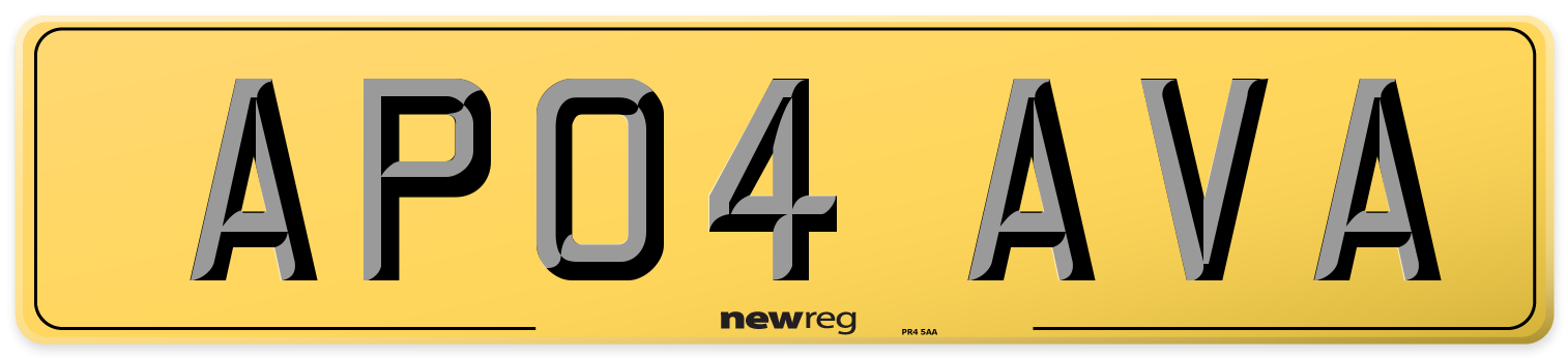 AP04 AVA Rear Number Plate