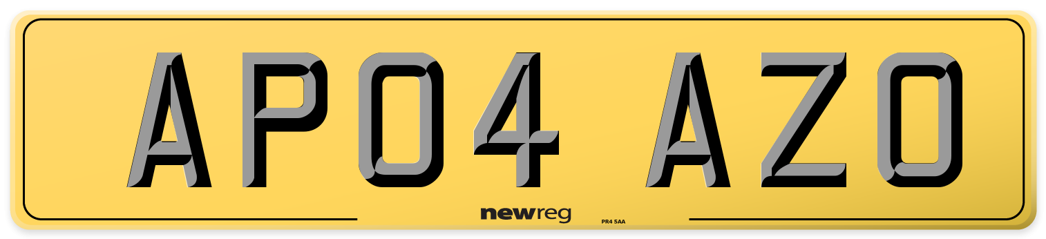 AP04 AZO Rear Number Plate