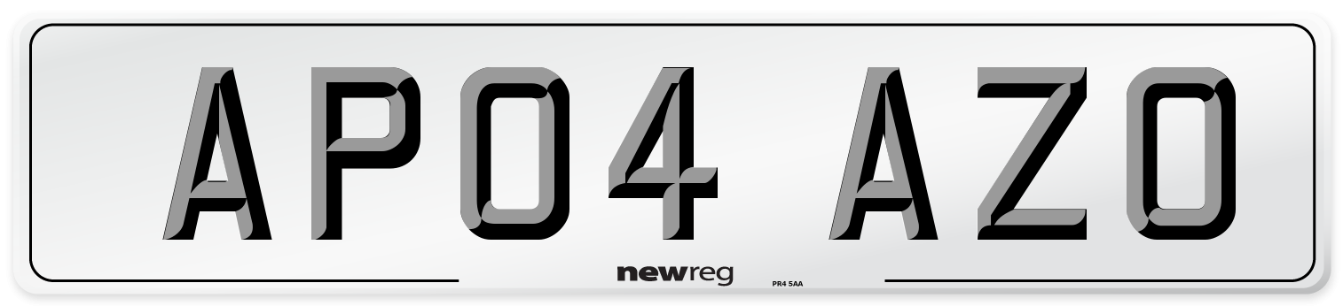 AP04 AZO Front Number Plate