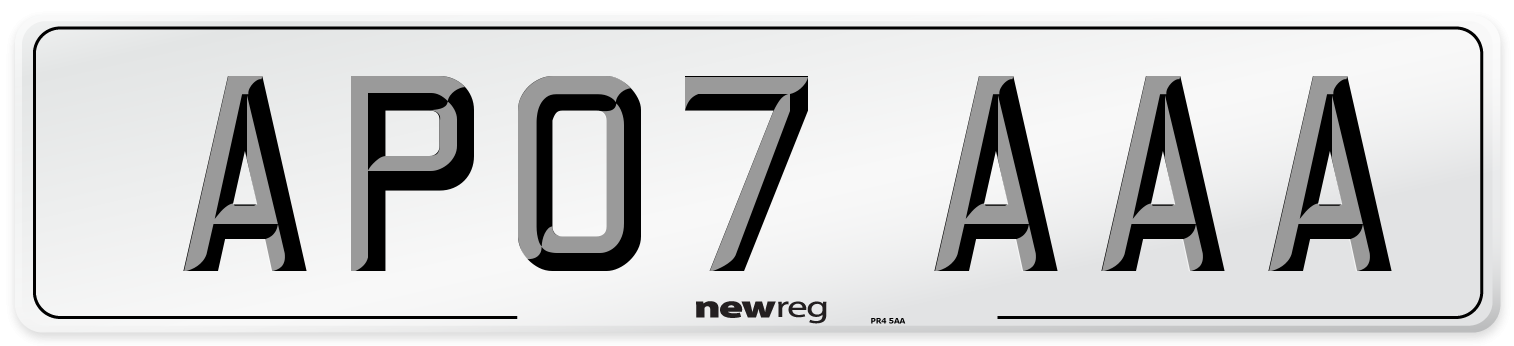 AP07 AAA Front Number Plate