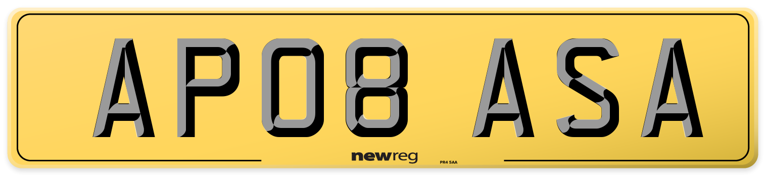AP08 ASA Rear Number Plate