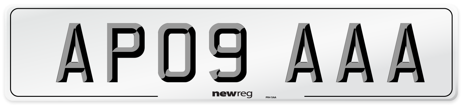 AP09 AAA Front Number Plate