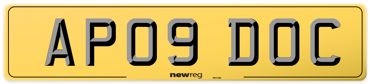 AP09 DOC Rear Number Plate