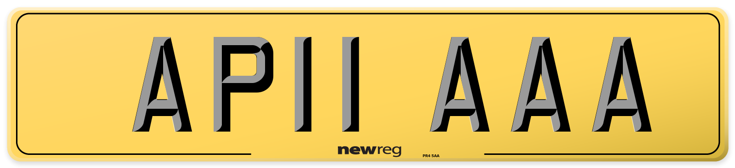 AP11 AAA Rear Number Plate