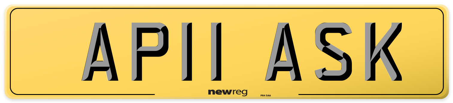 AP11 ASK Rear Number Plate