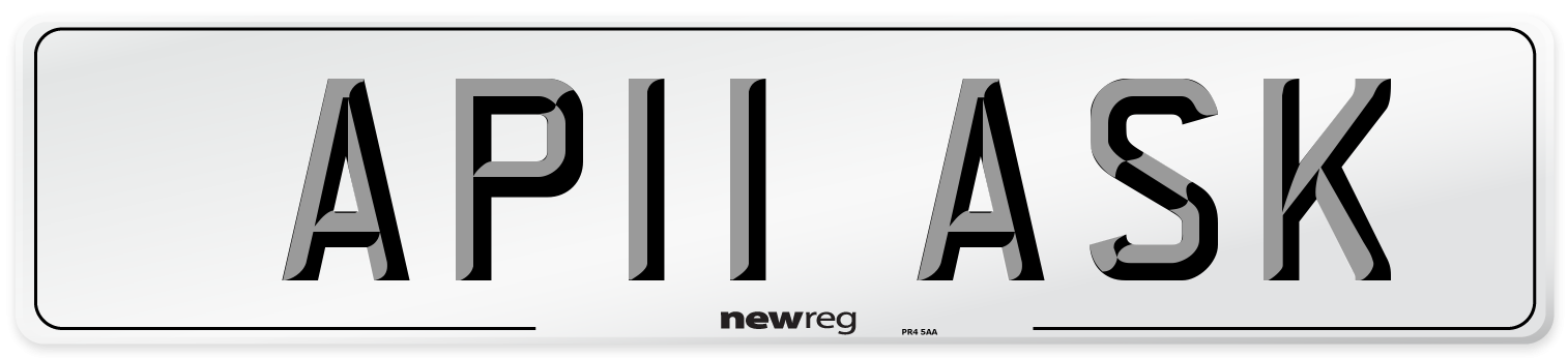 AP11 ASK Front Number Plate