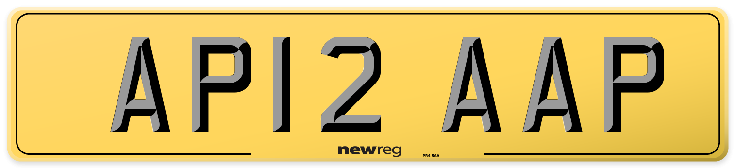 AP12 AAP Rear Number Plate