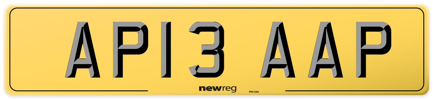 AP13 AAP Rear Number Plate