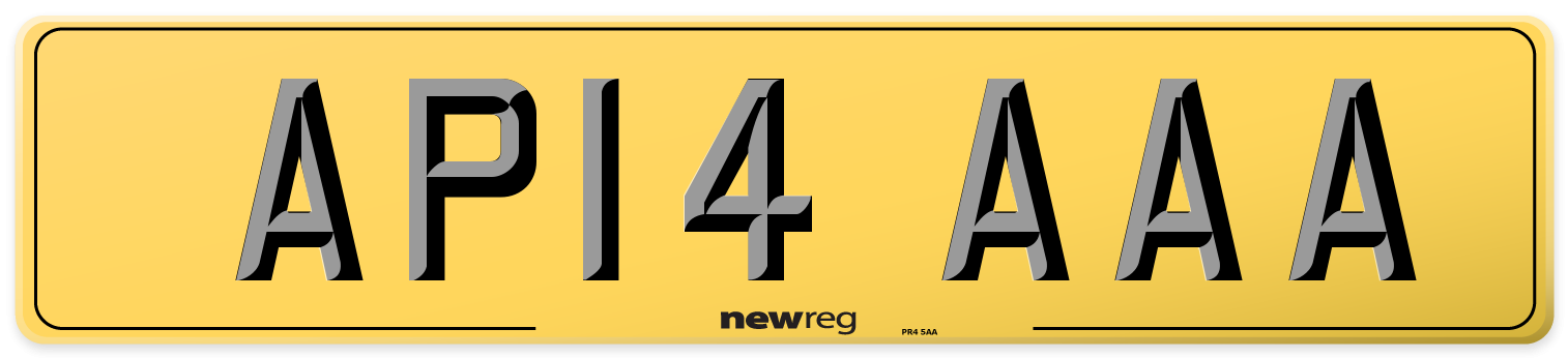 AP14 AAA Rear Number Plate