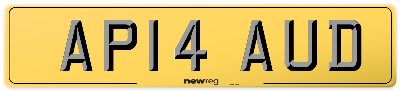 AP14 AUD Rear Number Plate