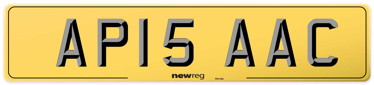 AP15 AAC Rear Number Plate