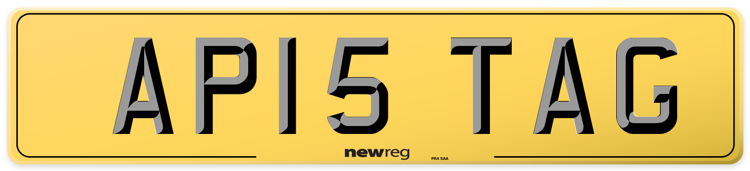 AP15 TAG Rear Number Plate