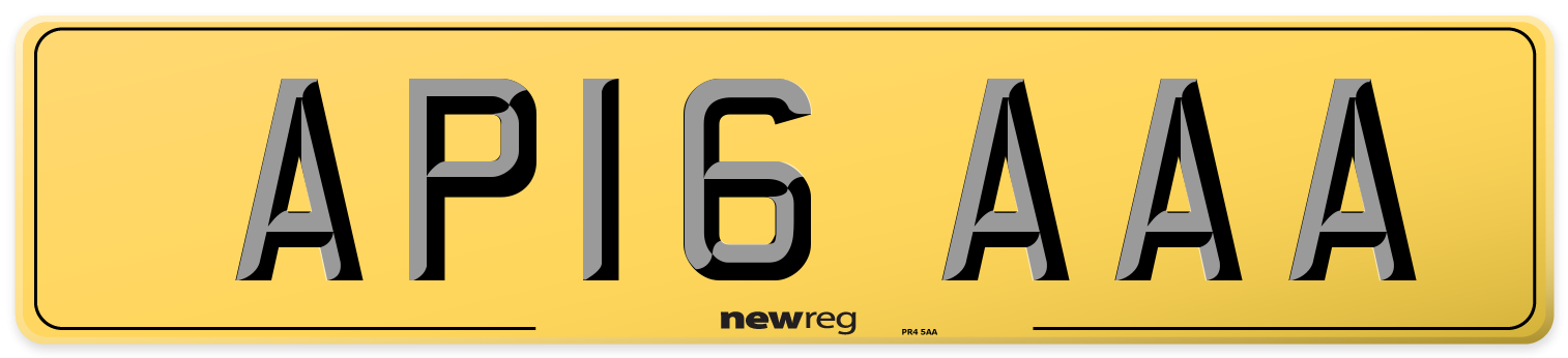 AP16 AAA Rear Number Plate