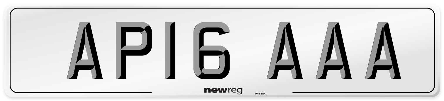 AP16 AAA Front Number Plate