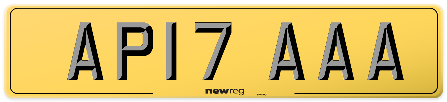 AP17 AAA Rear Number Plate