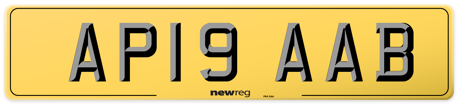 AP19 AAB Rear Number Plate