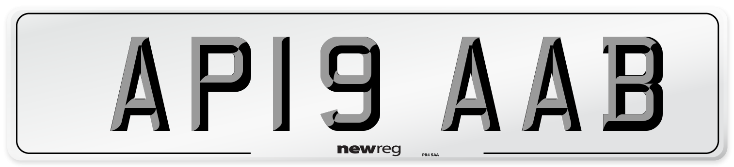 AP19 AAB Front Number Plate
