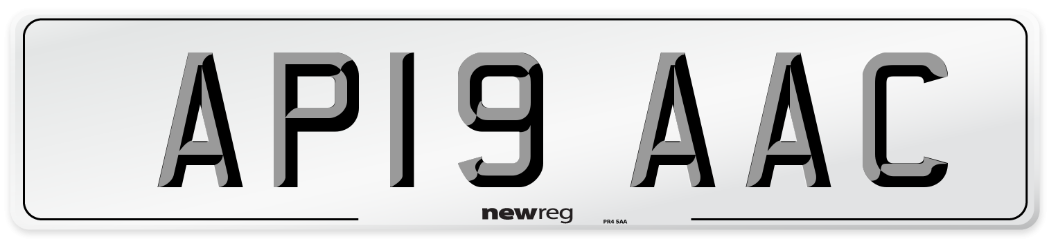 AP19 AAC Front Number Plate