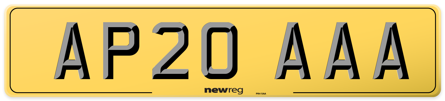 AP20 AAA Rear Number Plate