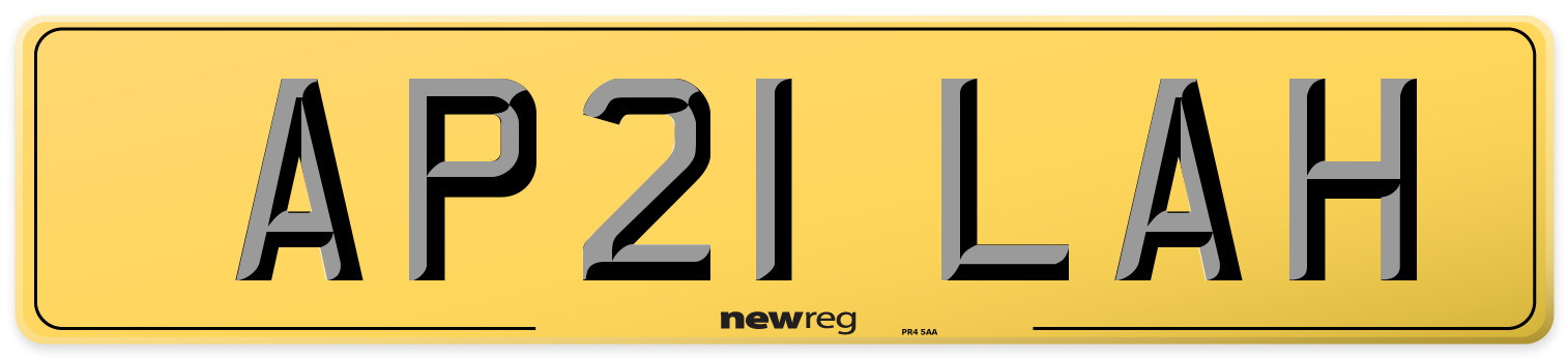 AP21 LAH Rear Number Plate