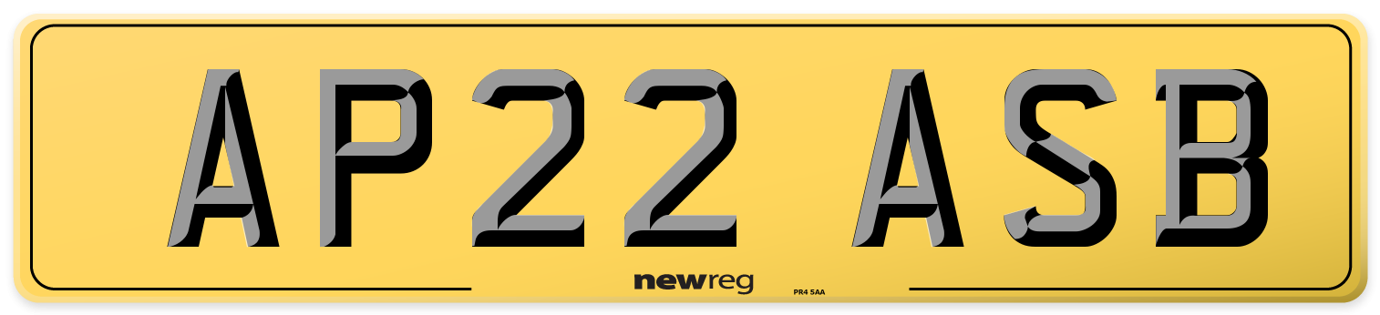 AP22 ASB Rear Number Plate