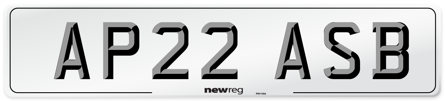 AP22 ASB Front Number Plate