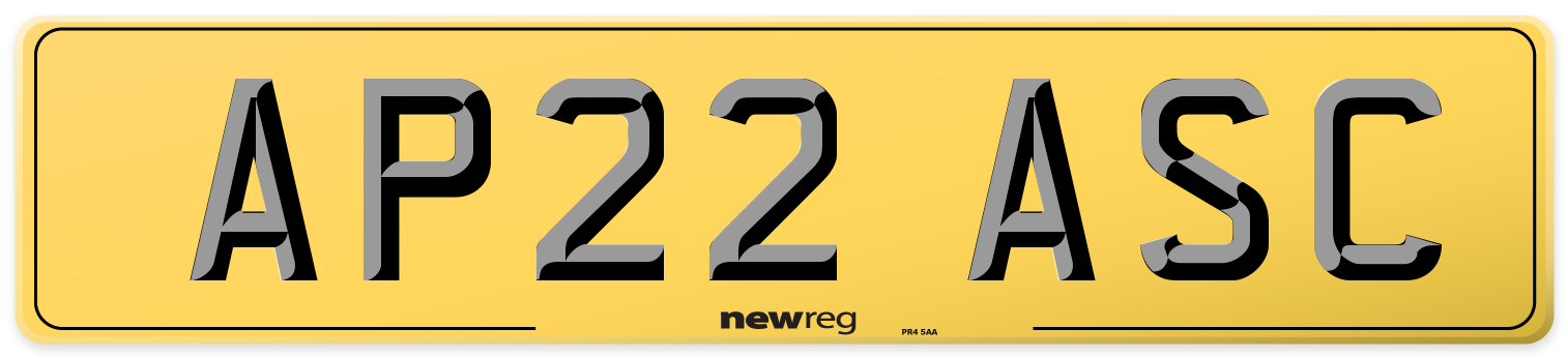 AP22 ASC Rear Number Plate