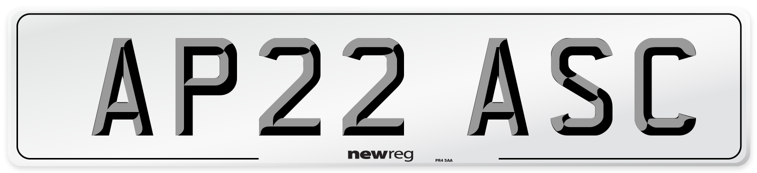 AP22 ASC Front Number Plate