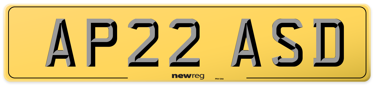 AP22 ASD Rear Number Plate