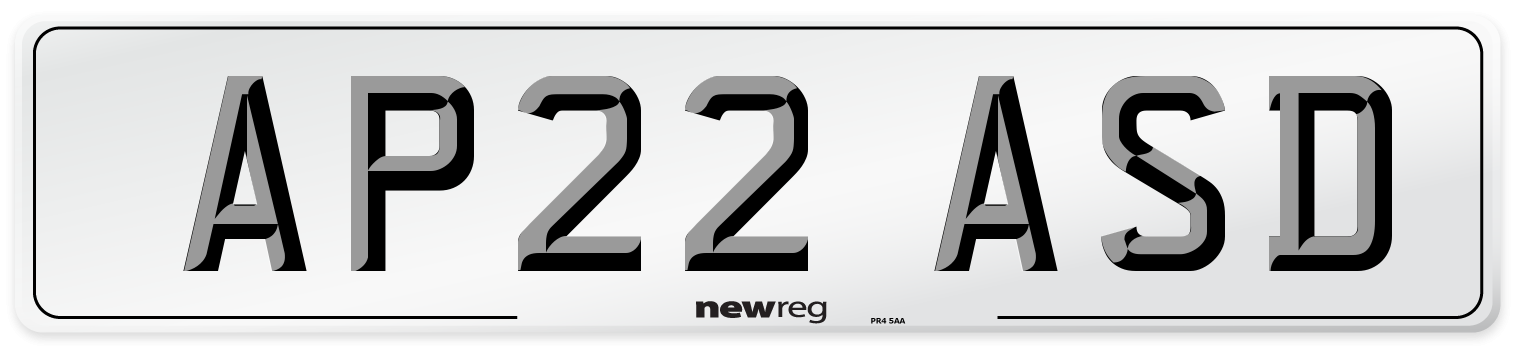 AP22 ASD Front Number Plate