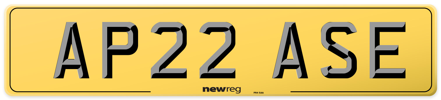 AP22 ASE Rear Number Plate