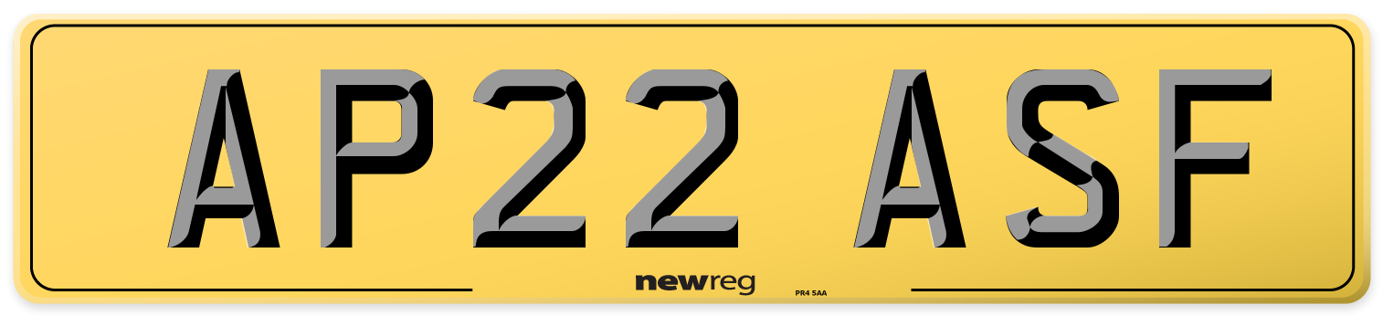 AP22 ASF Rear Number Plate