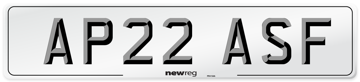 AP22 ASF Front Number Plate