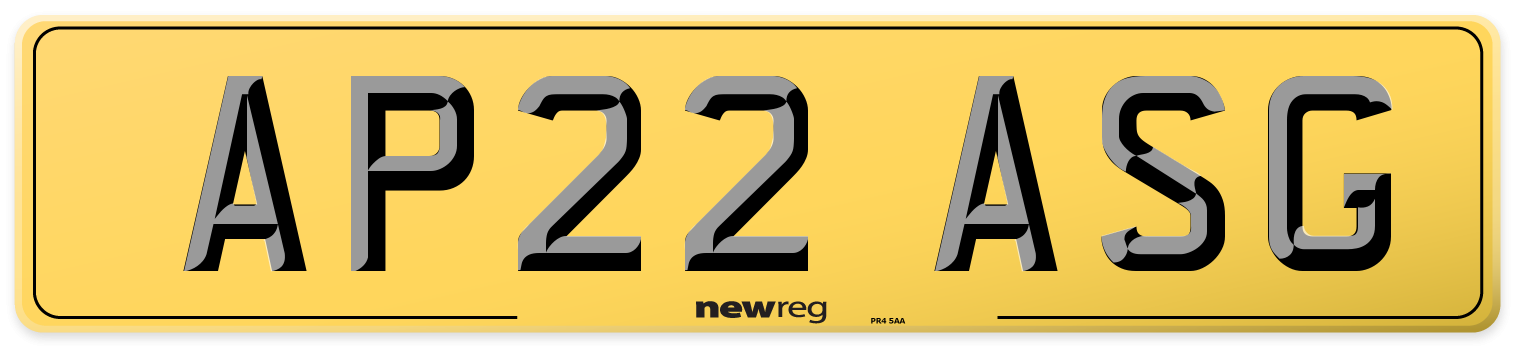 AP22 ASG Rear Number Plate