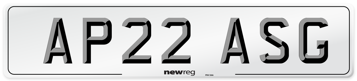 AP22 ASG Front Number Plate