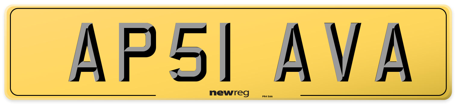 AP51 AVA Rear Number Plate