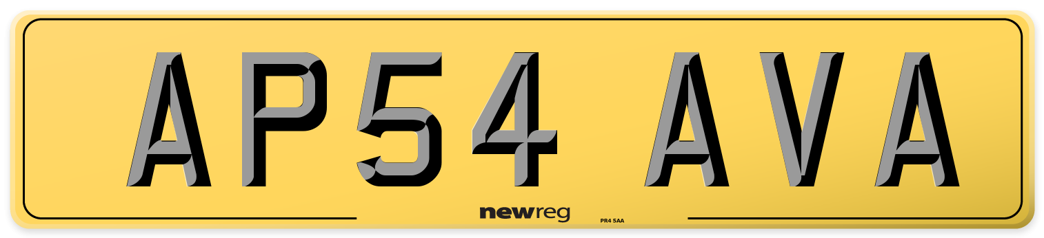 AP54 AVA Rear Number Plate