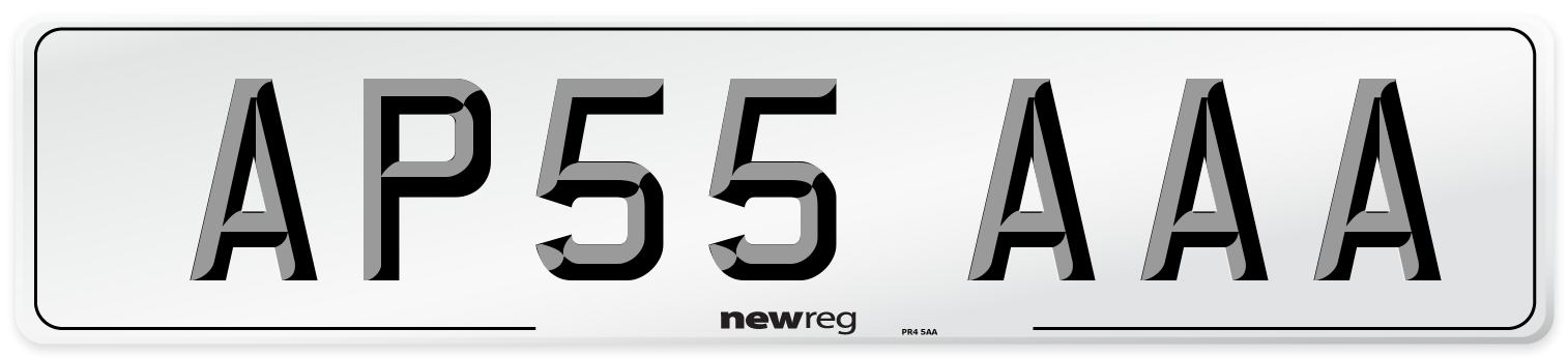 AP55 AAA Front Number Plate
