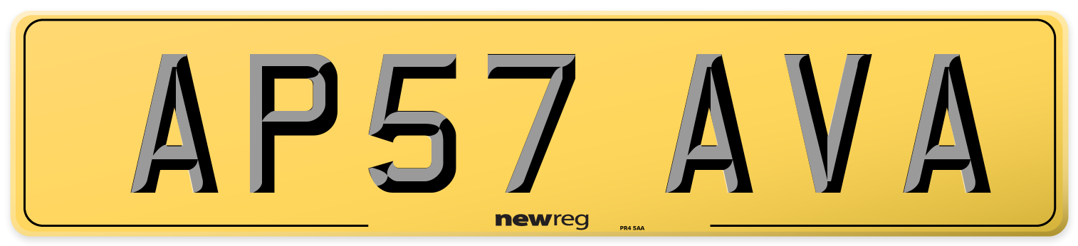 AP57 AVA Rear Number Plate