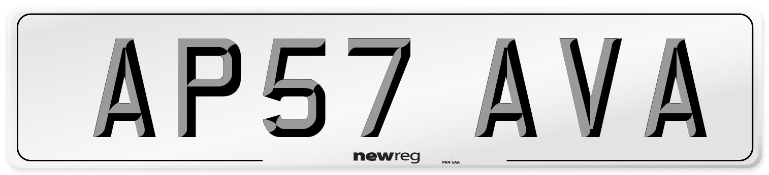 AP57 AVA Front Number Plate