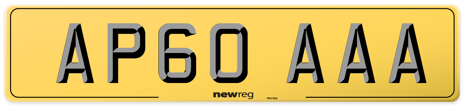 AP60 AAA Rear Number Plate