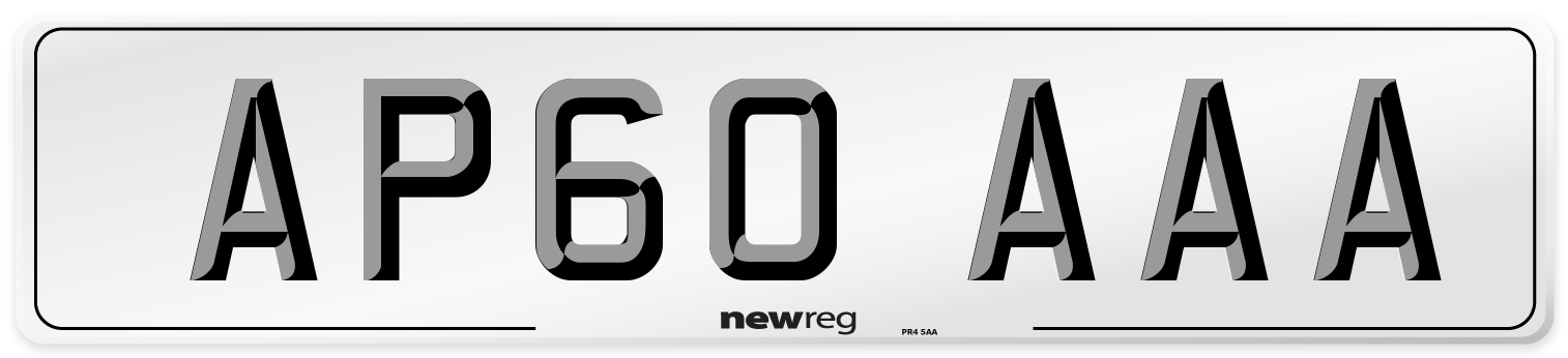 AP60 AAA Front Number Plate