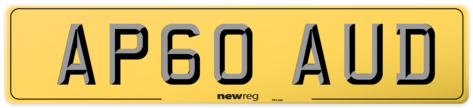 AP60 AUD Rear Number Plate