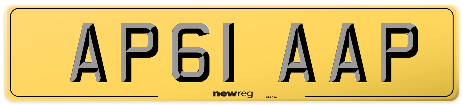 AP61 AAP Rear Number Plate