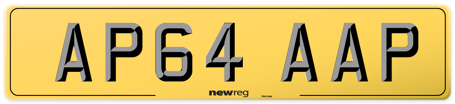 AP64 AAP Rear Number Plate